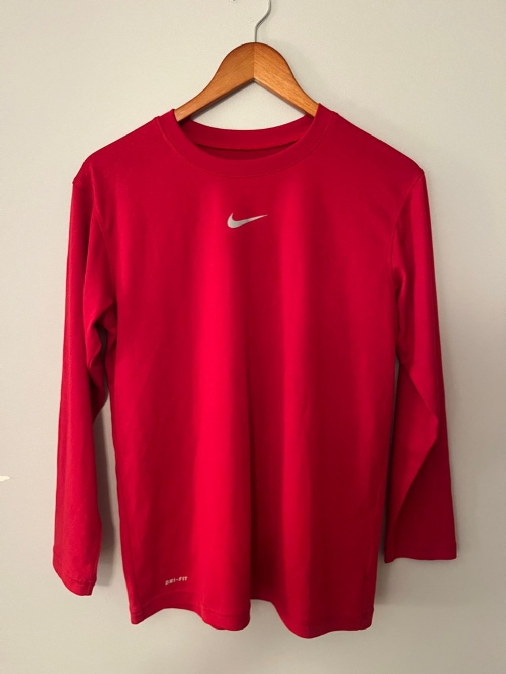 Nike Red Long Sleeve Performance Top